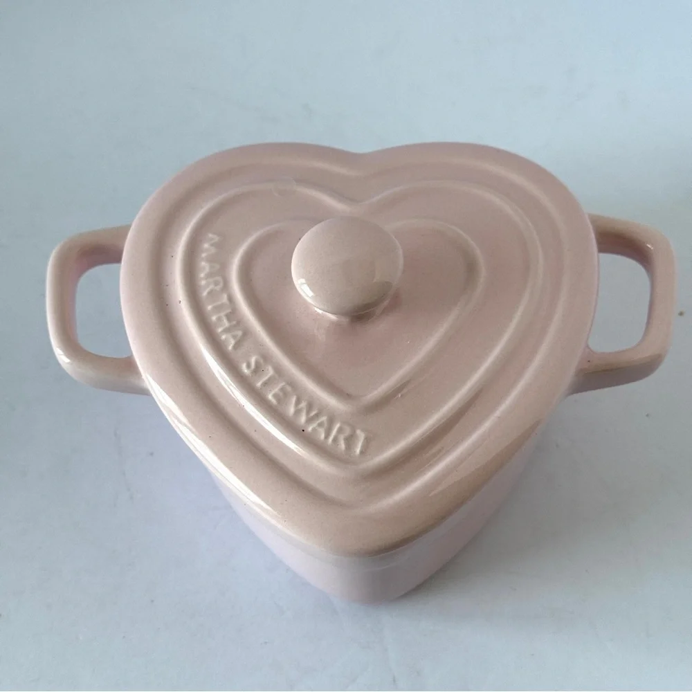 Martha Stewart Heart Cocottes Stoneware - Blush Pink